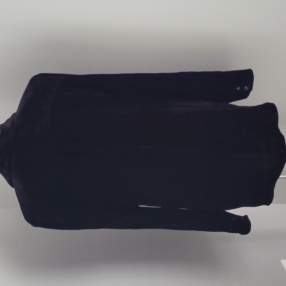 Talbots Black Velvet Button Front Shirt Sz L - Picture 5 of 10